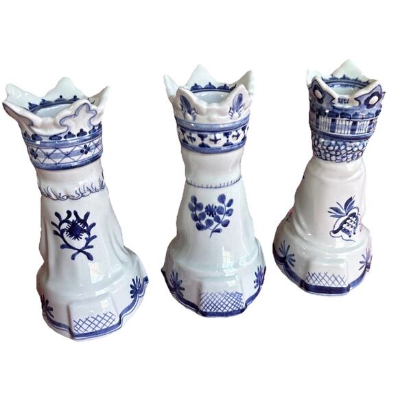 Royal Copenhagen Porcelain Three Kings Magi Wise Men Candle Holders Denmark FLAW - Picture 7 of 15